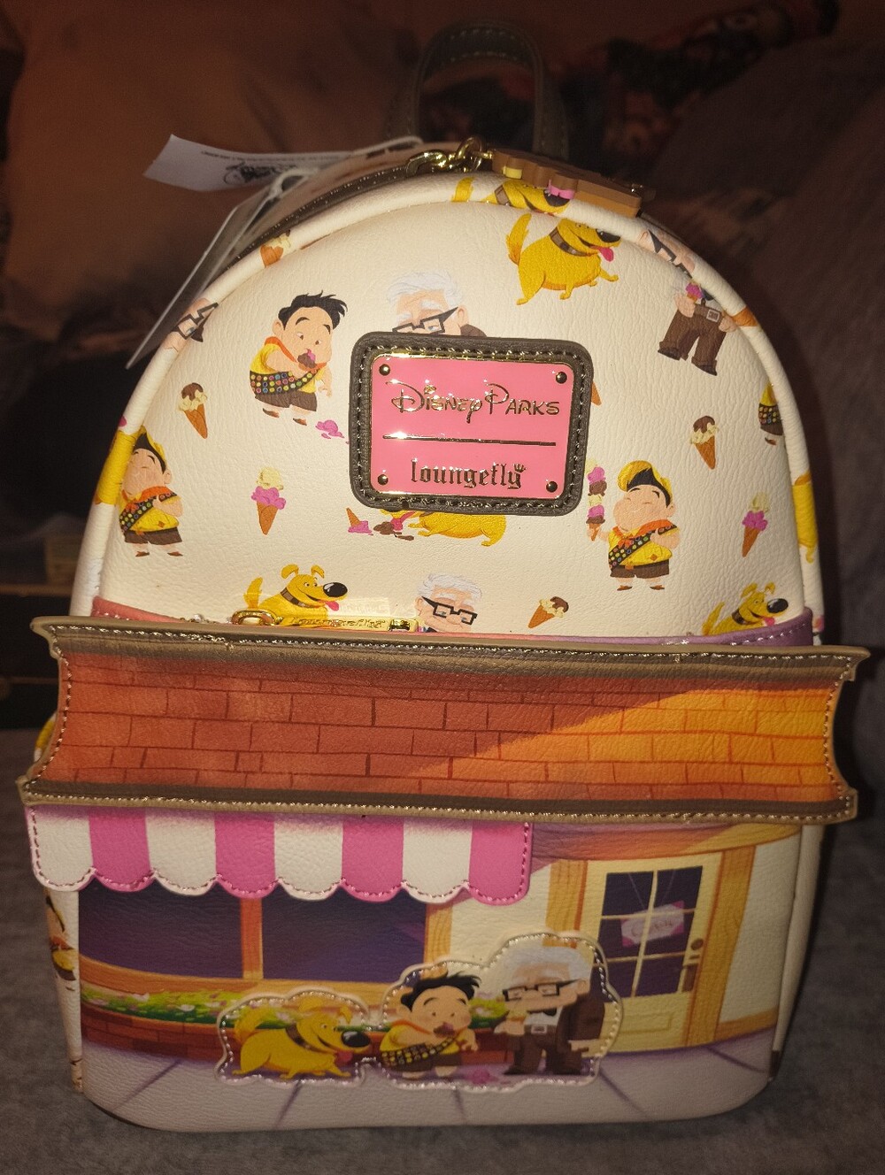 Disney Parks x Loungefly Kids Cream & Pink UP Mini Backpack
